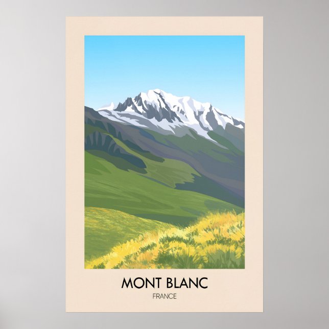 Mont Blanc Frankrike Resaaffisch Poster (Framsidan)