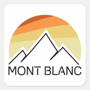 Mont Blanc Frankrike Retro Fyrkantigt Klistermärke