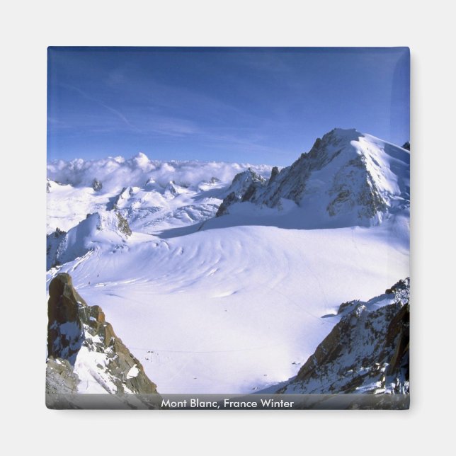 Mont Blanc, Frankrike Winter Magnet (Framsidan)