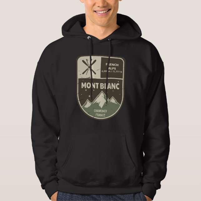 Mont Blanc Fransk Alpernor Chamonix Frankrike Hoodie (Framsida)