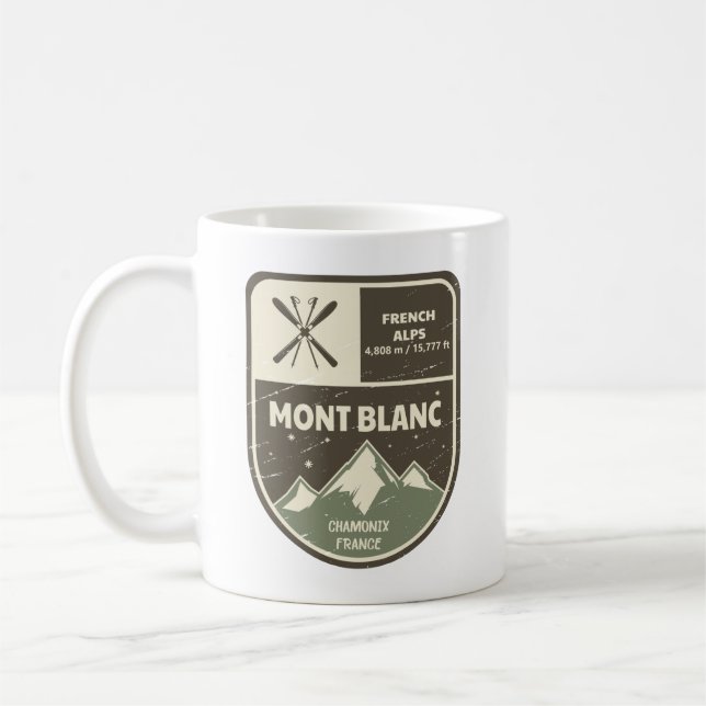 Mont Blanc Fransk Alpernor Chamonix Frankrike  Kaffemugg (Vänster)