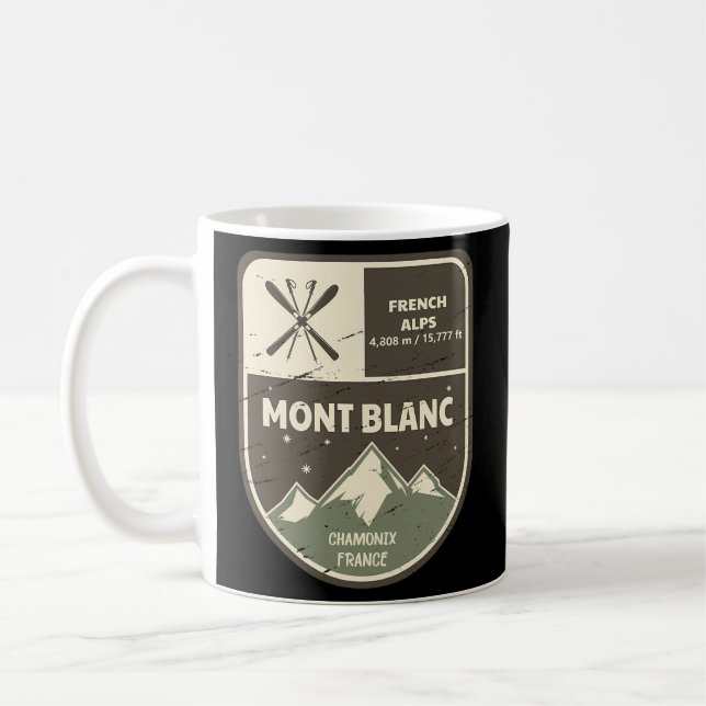 Mont Blanc Fransk Alpernor Chamonix Frankrike Kaffemugg (Vänster)