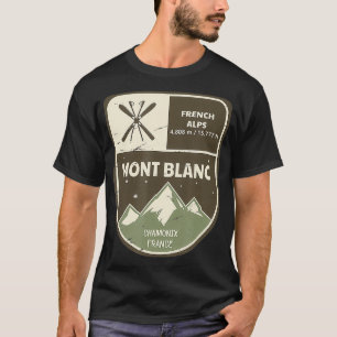 Mont Blanc Fransk Alpernor Chamonix Frankrike Vint T Shirt