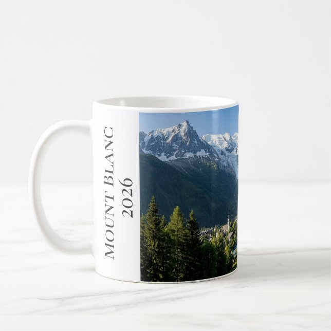 Mont Blanc French Alps Chamonix Mountain Peak Kaffemugg (Vänster)
