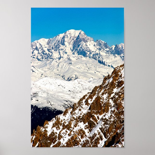 Mont Blanc Meribel Fransk Alperna Frankrike Poster (Framsidan)