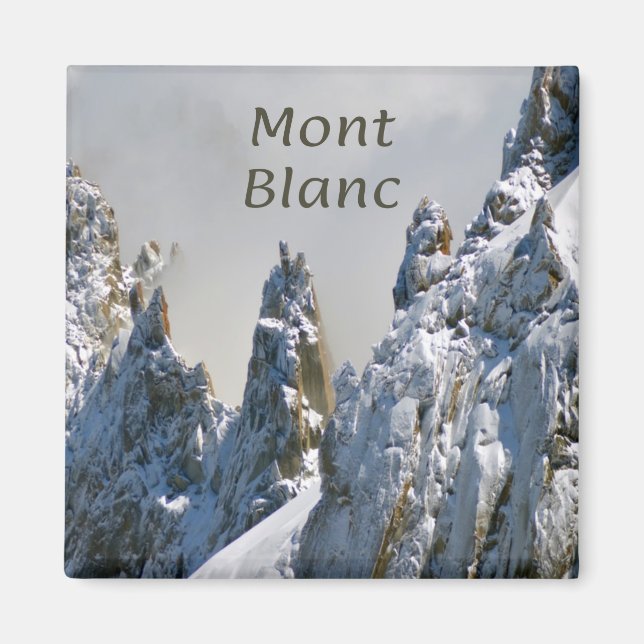 Mont Blanc Monte Bianco White Mountain Alpernas Eu Magnet (Framsidan)