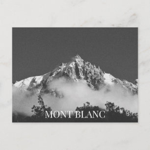 Mont Blanc Mountain Chamonix Frankrike BW Vykort