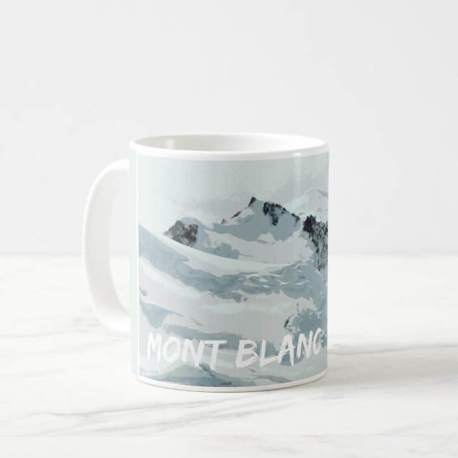 Mont Blanc Mountain Peak, Frankrike Kaffemugg (Framsida vänster)