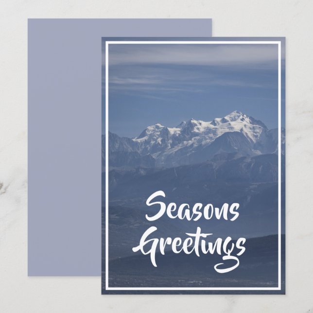 Mont Blanc Snötäckt topp vy jul Julkort (Fram/baksida)