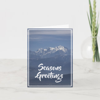 Mont Blanc Snötäckt topp vy jul Kort