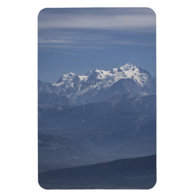 Mont Blanc snötäckta toppvy Magnet (Vertikal)