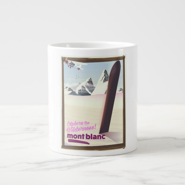 mont blanc Snowboard reseskylt. Jumbo Mugg (Framsidan)