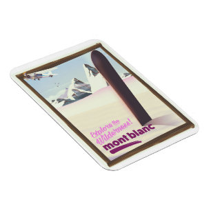mont blanc Snowboard reseskylt. Magnet