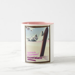 mont blanc Snowboard-resor affisch. Två-Tonad Mugg