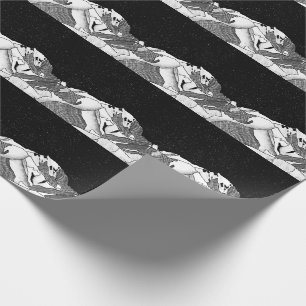 Mont Blanc svartvit berg Presentpapper