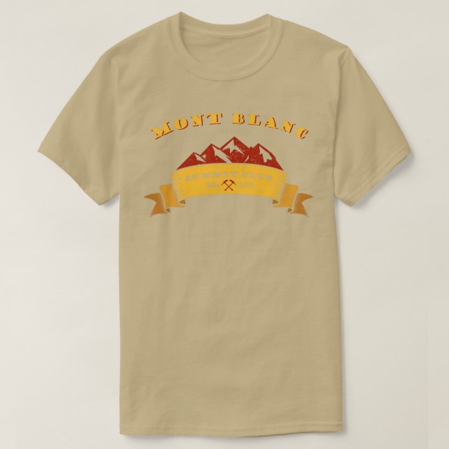 Mont Blanc-toppmötet Klubb Alpernas Mountaineering T Shirt (Design framsida)