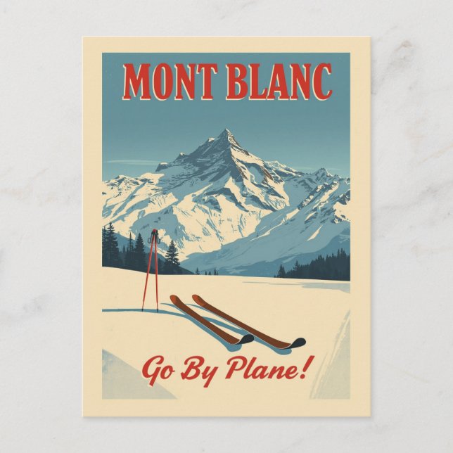 Mont Blanc Vinterutflykt Vykort (Framsida)