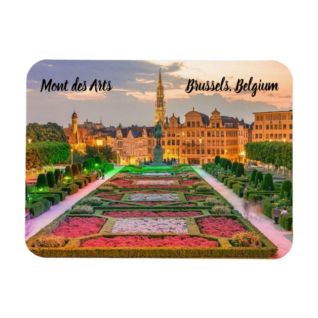 Mont des Arts Bryssel Belgien stilized Magnet (Horisontell)
