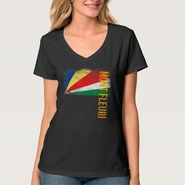 Mont Fleuri Seychelles Flagga för Seychellerna Man T Shirt (Framsida)