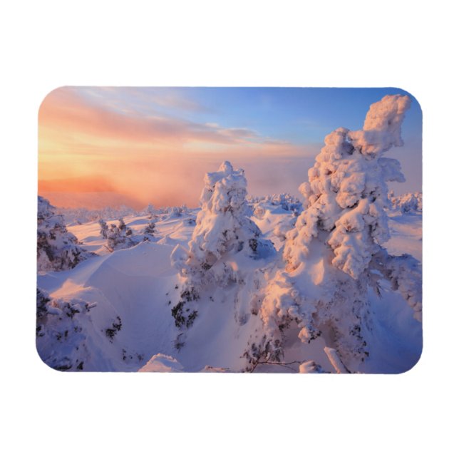 Mont Logan soluppgång Gaspésie nationalpark Quebec Magnet (Horisontell)