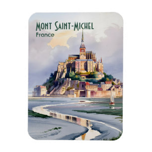 Mont Saint-Michel Frankrike Impressionistisk Akvar Magnet
