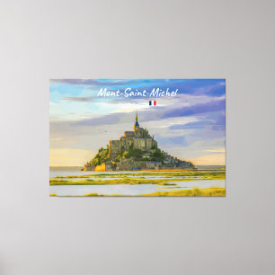 Mont-Saint-Michel, Frankrike - Medeltida kloster Canvastryck