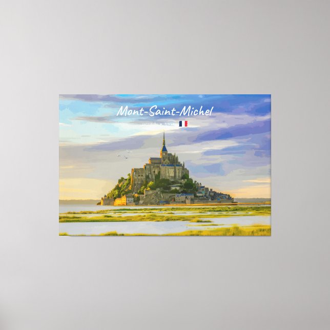 Mont-Saint-Michel, Frankrike - Medeltida kloster Canvastryck (Framsida)