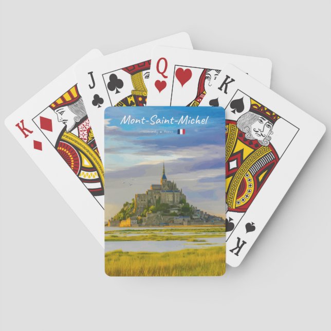 Mont-Saint-Michel, Frankrike - Medeltida kloster Casinokort (Baksidan)