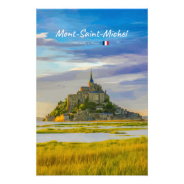 Mont-Saint-Michel, Frankrike - Medeltida kloster Fototryck