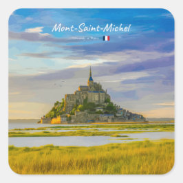 Mont-Saint-Michel, Frankrike - Medeltida kloster Fyrkantigt Klistermärke
