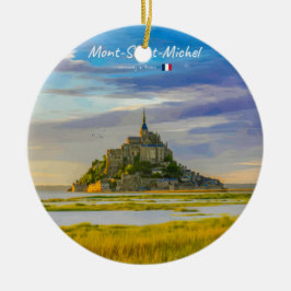 Mont-Saint-Michel, Frankrike - Medeltida kloster Julgransprydnad Keramik