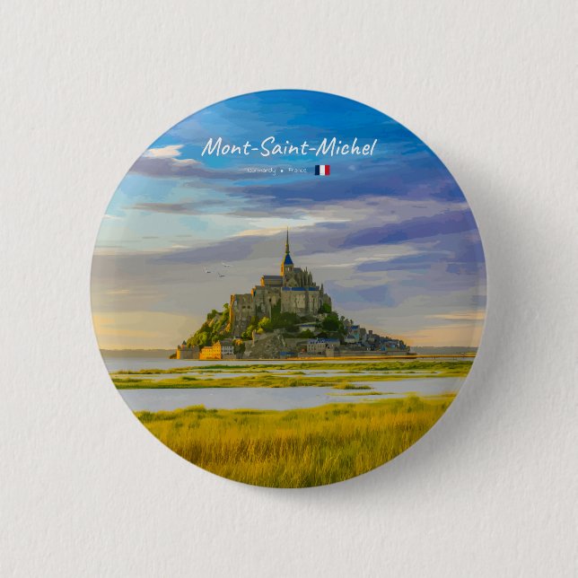 Mont-Saint-Michel, Frankrike - Medeltida kloster Knapp (Framsida)