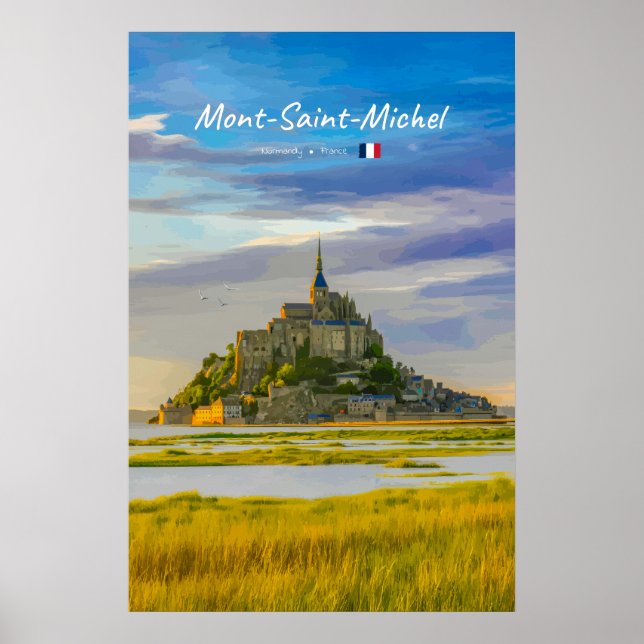 Mont-Saint-Michel, Frankrike - Medeltida kloster Poster (Framsidan)