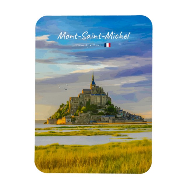 Mont-Saint-Michel, Frankrike - Medeltida rund kyrk Magnet (Vertikal)