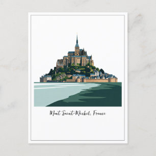 Mont Saint-Michel Frankrike Normandy Vykort
