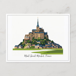 Mont Saint-Michel Frankrike Normandy Vykort