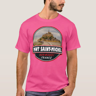 Mont Saint-Michel Frankrike Travel Art Emblem T Shirt