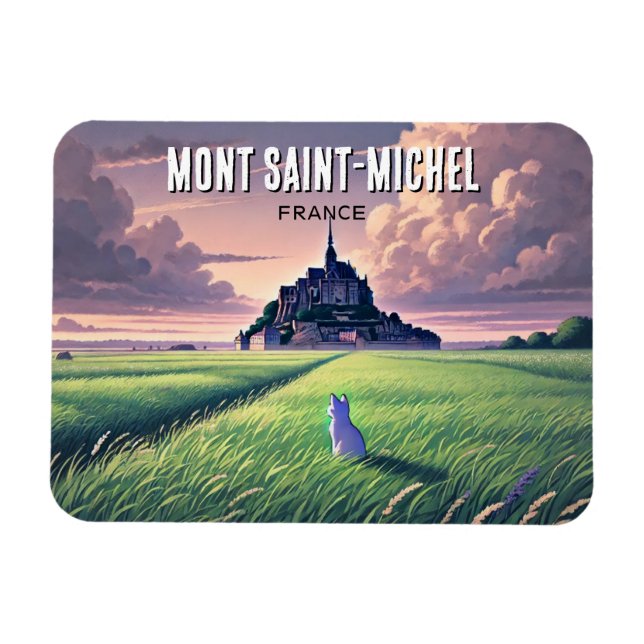 Mont Saint-Michel Frankrike Travel Cat Magnet (Horisontell)