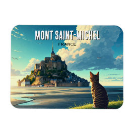 Mont Saint-Michel Frankrike Travel Cat Magnet