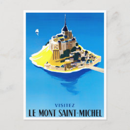 Mont Saint Michel Frankrike vintage resor Vykort