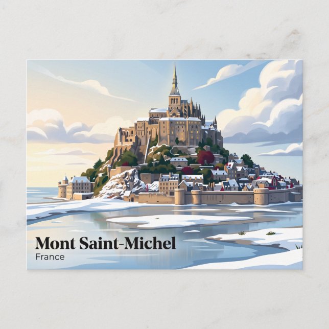 Mont Saint-Michel Frankrike Vykort (Framsida)