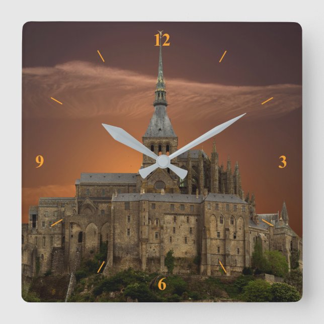 Mont-Saint-Michel Fyrkantig Klocka (Framsida)