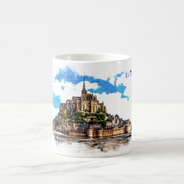 Mont Saint Michel i Normandie, Frankrike. Kaffemugg