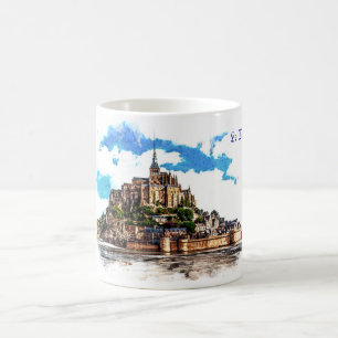 Mont Saint Michel i Normandie, Frankrike. Kaffemugg