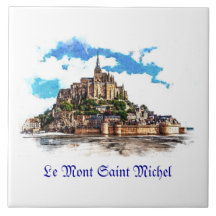 Mont Saint Michel i Normandie, Frankrike.