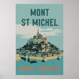 Mont Saint Michel illustration, Frankrike Poster