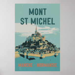 Mont Saint Michel illustration, Frankrike Poster