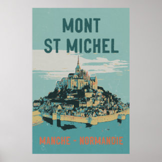 Mont Saint Michel illustration, Frankrike Poster