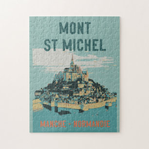 Mont Saint Michel illustration Frankrike Pussel