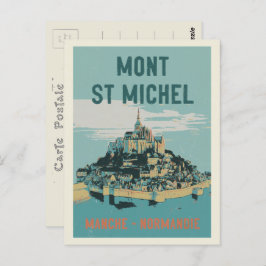 Mont Saint Michel illustration med Frankrike Postc Vykort